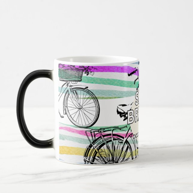 Mágica caneca de alegria de andar de bicicleta com ditado (Esquerda)