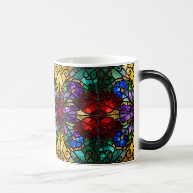 Mágica Caneca de Arte em Vidro Pintado com Tons de Joia F (Direita)