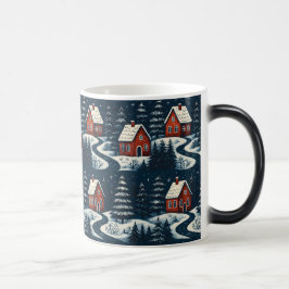Mágica Caneca de Cabana de Inverno Aconchegante com Arte