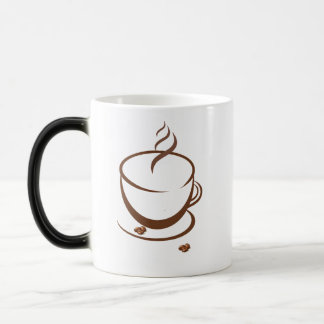 Mágica Caneca de Café com Arte de Linha Minimalista e Grã