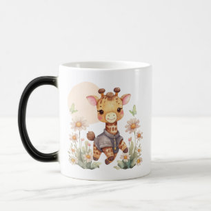 Mágica Caneca de café com design fofo de zebra e girafa