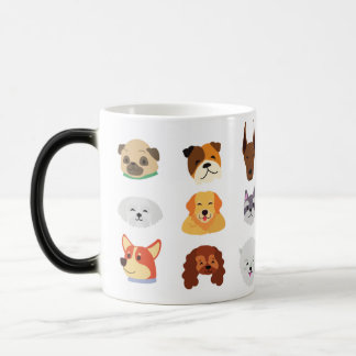 Mágica Caneca de Café com Padrão de Raças de Cães Colorid