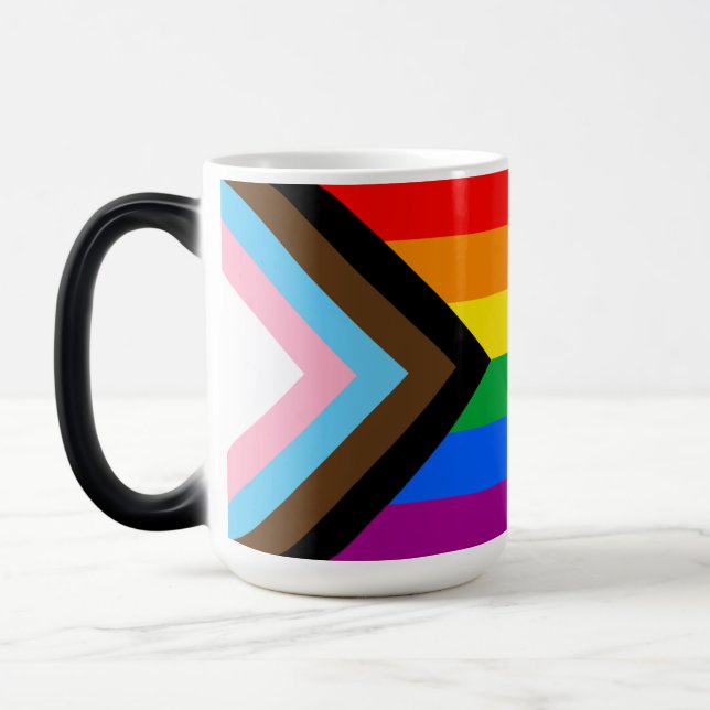 Mágica Caneca de Café da Bandeira do Orgulho Progressivo  (Esquerda)