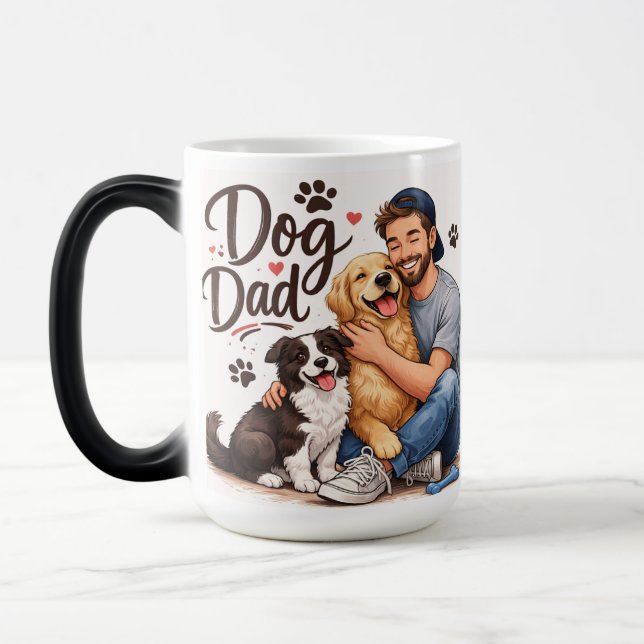 Mágica Caneca de Café da Manhã Dog Dad – Presente para Am (Esquerda)