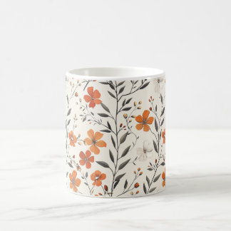 Mágica caneca de café de flor silvestre, caneca de café f