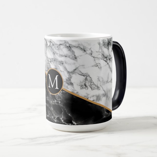 Mágica Caneca de Café em Mármore Falso Personalizada com  (Frente Esquerda)
