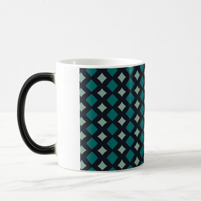 Mágica Caneca de Café Geométrica Bold Teal e Onyx (Esquerda)