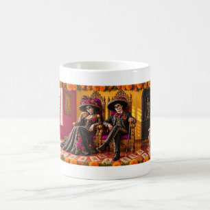 Mágica Caneca de Café La Pareja Calavera – Dia dos Mortos