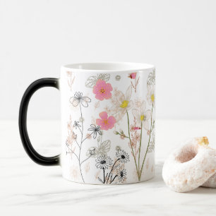 Mágica Caneca de Café Limão Elegante & Flor Silvestre B