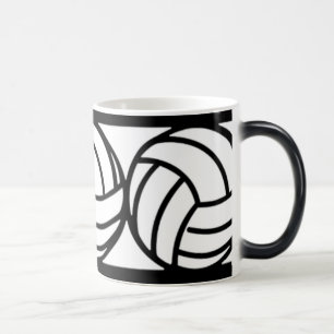 Mágica Caneca de café preto e branco do voleibol