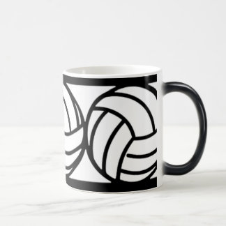 Mágica Caneca de café preto e branco do voleibol