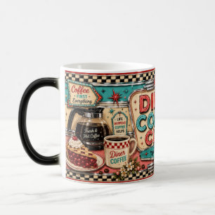 Mágica Caneca de Café Retro Diner Coffee Club Estilo 1950