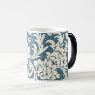 Mágica Caneca de Cerâmica Floral Vintage Botanica Azul