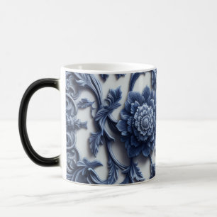 Mágica Caneca de Cerâmica Floral Vintage   Botânica Azul 