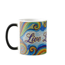 Caneca de cerâmica mosaico Live Laugh Love cor mud