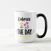 Caneca de Citação Inspiradora Abrace o Dia