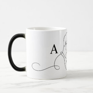 Mágica Caneca de Linha Artística Minimalista com Nome Per