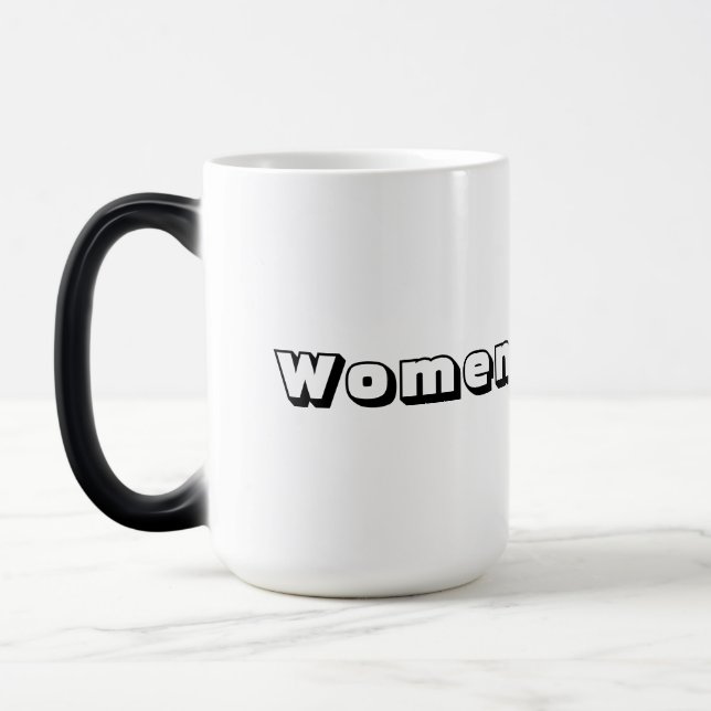 Mágica Caneca de Morfing – Texto "Mulheres" Impresso (Esquerda)