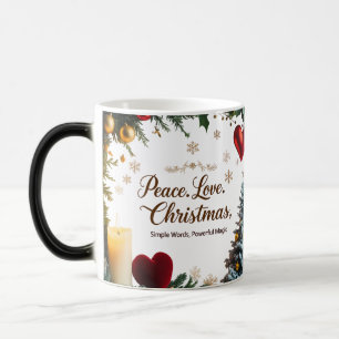 Mágica Caneca de Natal com Mudança de Cor Paz Amor 