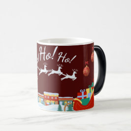 Mágica Caneca de Natal com uma vila, Goos e Papais noeis