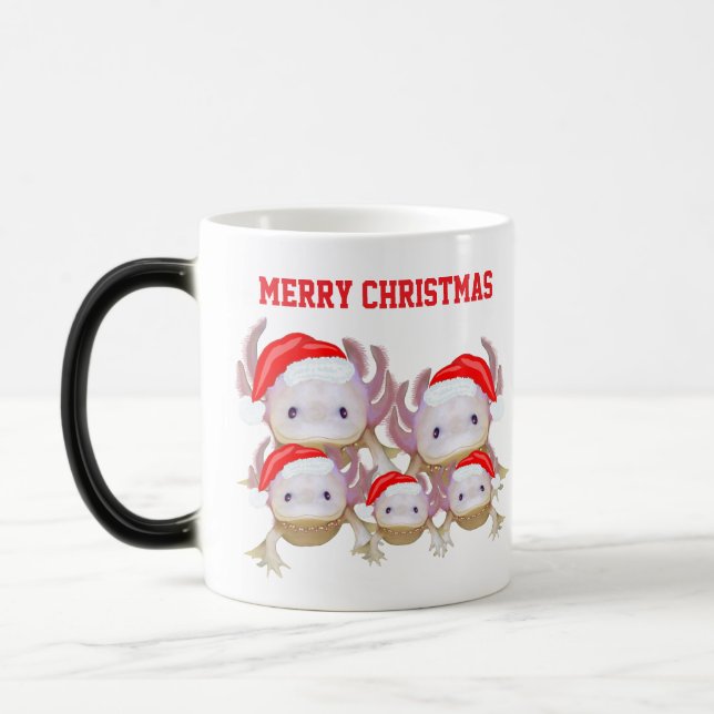 Mágica Caneca de Natal de Axolote Mágico com Mudança de C (Esquerda)