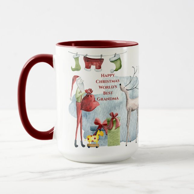 Mágica Caneca De Natal Para A Melhor Avó Do Mundo (Esquerda)