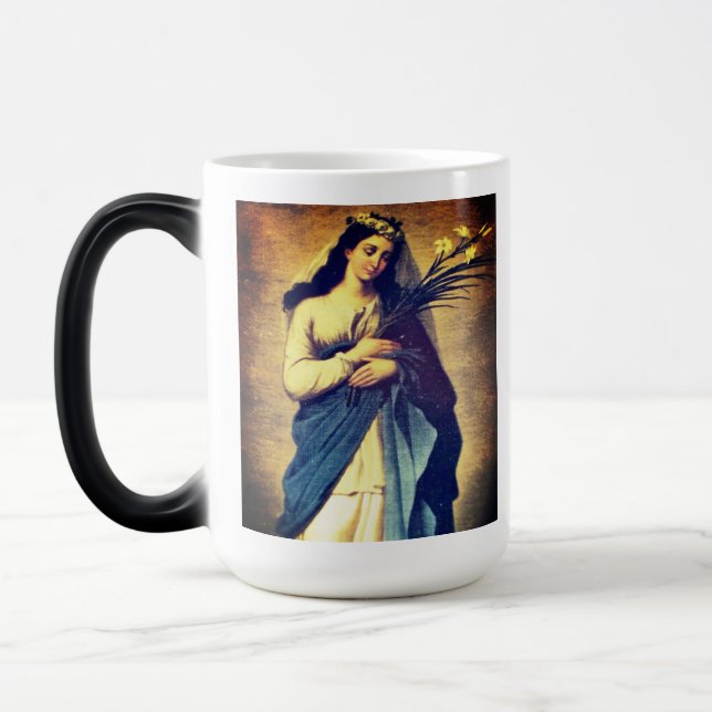 Mágica Caneca de Oração Personalizada Santa Filomena (Esquerda)