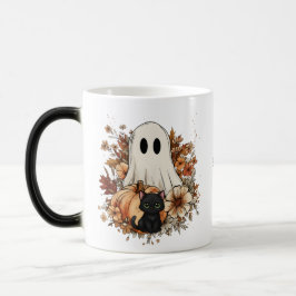 Mágica Caneca de outono personalizada com fantasma fofo e
