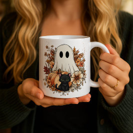 Mágica Caneca de outono personalizada com fantasma fofo e