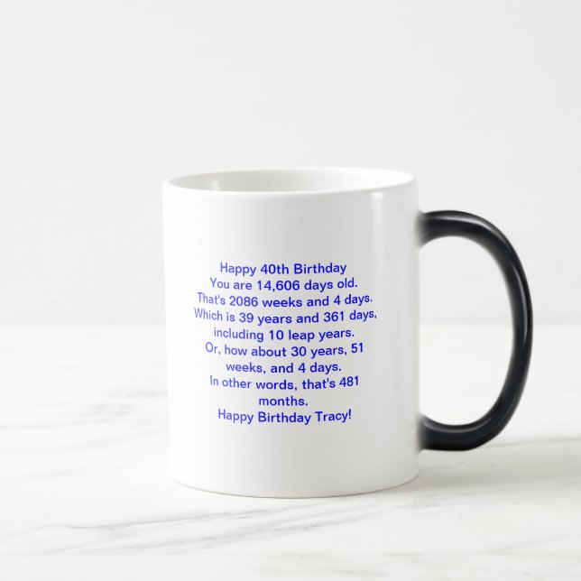Mágica Caneca do aniversário (Direita)