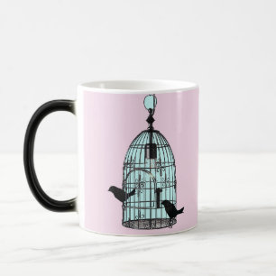 Mágica Caneca do birdcage do vintage com monograma