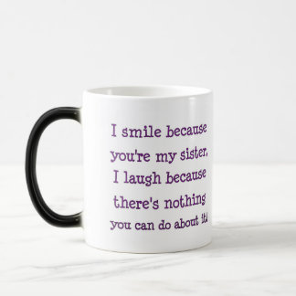 Mágica Caneca do presente da irmã com o presente das