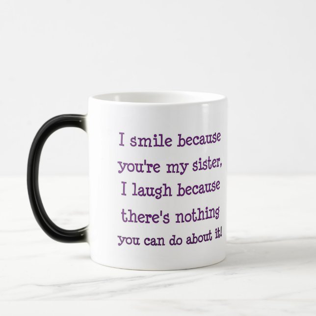 Mágica Caneca do presente da irmã com o presente das (Esquerda)