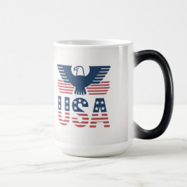 Mágica Caneca EUA Morfando Vermelha Branca Azul