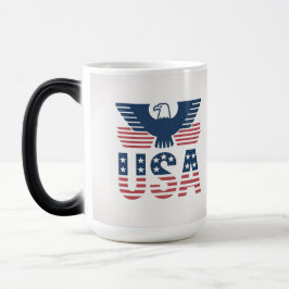 Mágica Caneca EUA Morfando Vermelha Branca Azul