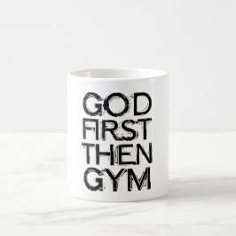 Mágica Caneca God First Then Gym – Motivação de Treino Cr