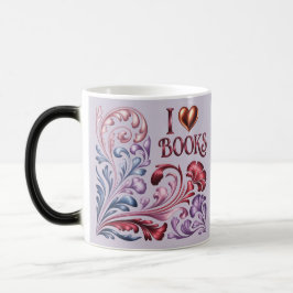 Mágica Caneca Lavanda Art Nouveau Eu Adoro Livros