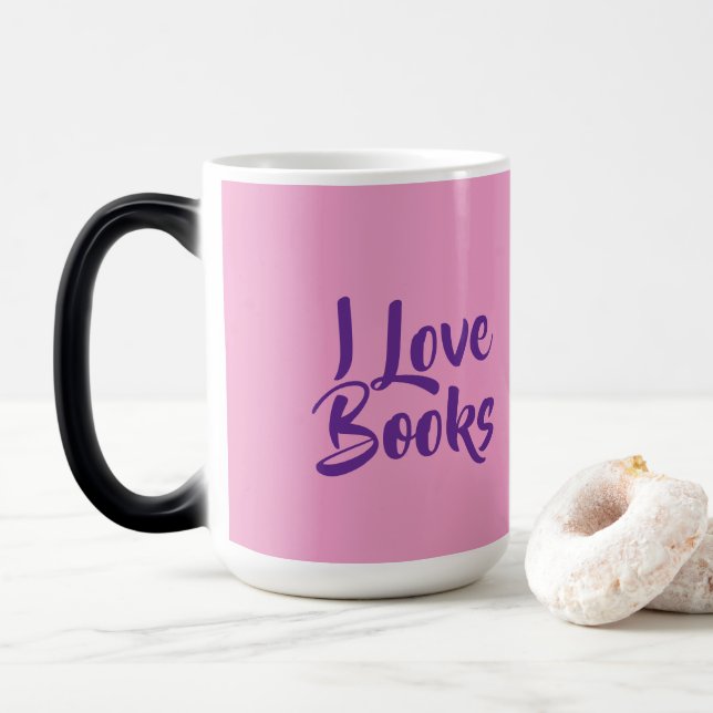 Mágica Caneca Morfa Rosa Amantes de Livros (Com Donut)