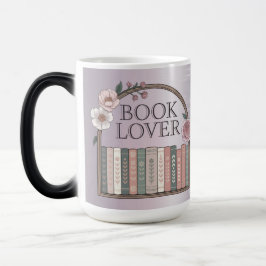 Mágica Caneca Morfing Amantes de Livros Flores na Pratele