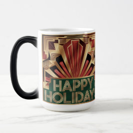 Mágica Caneca Morfing Dourada Art Déco Feliz Feriado