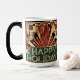 Mágica Caneca Morfing Dourada Art Déco Feliz Feriado