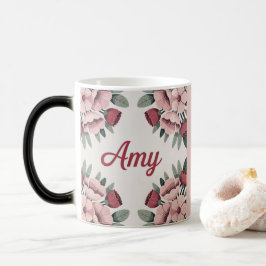 Mágica Caneca Morfing Floral Amy Rosa