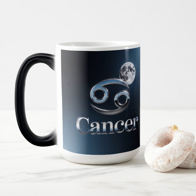 Mágica Caneca Morfing Lua com Símbolo de Câncer (Com Donut)