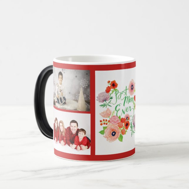 Mágica Caneca Morphing sempre vermelha da mamã da foto (Frente Esquerda)