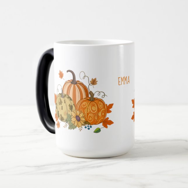 Mágica Caneca Personalizada com Nome para o Outono Patch  (Frente Esquerda)