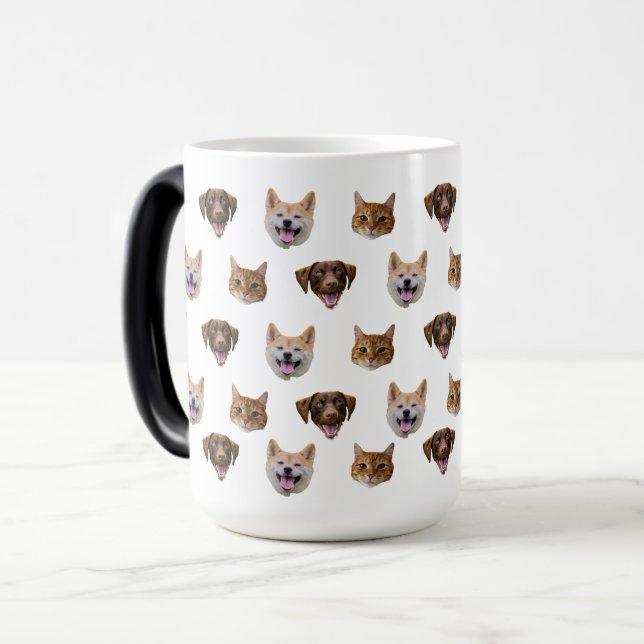 Mágica Caneca Personalizada, Gato De Cão, Presente Mãe (Frente Esquerda)