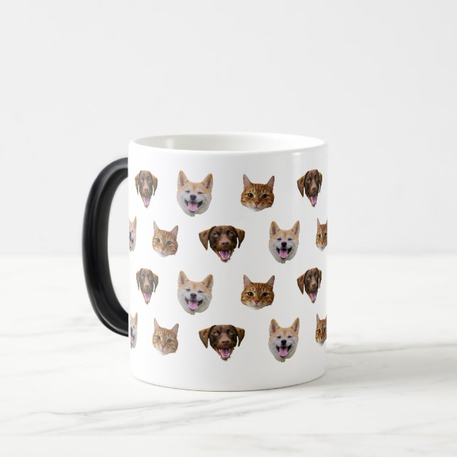 Mágica Caneca Personalizada, Gato De Cão, Presente Mãe (Frente Esquerda)