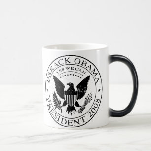 Mágica Caneca presidencial do selo 2008 de Barack Obama