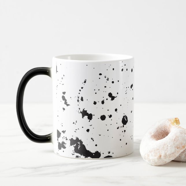 Mágica Caneca preta da pintura do Splatter (Com Donut)