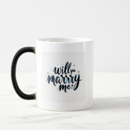Mágica caneca preta - Proposta de Casamento sensív